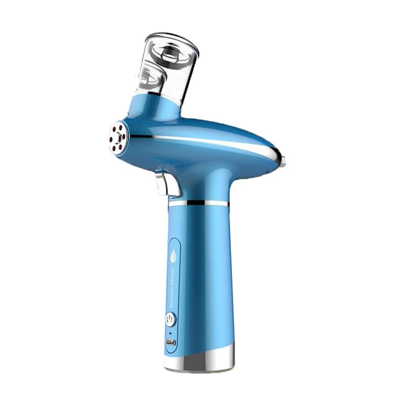 Portable Airbrush Water Nebulizer Smooth Red Blue Light Skin Rejuvenation Oxygen Injector Oxygen Meter Facial Beauty Sprayer