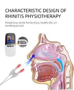 2 Channels Rechargeable Low Medium Frequency Electric Pulse Therapy Body Massage Laser Cable Relieve Nose Rhinitis Sinusitis