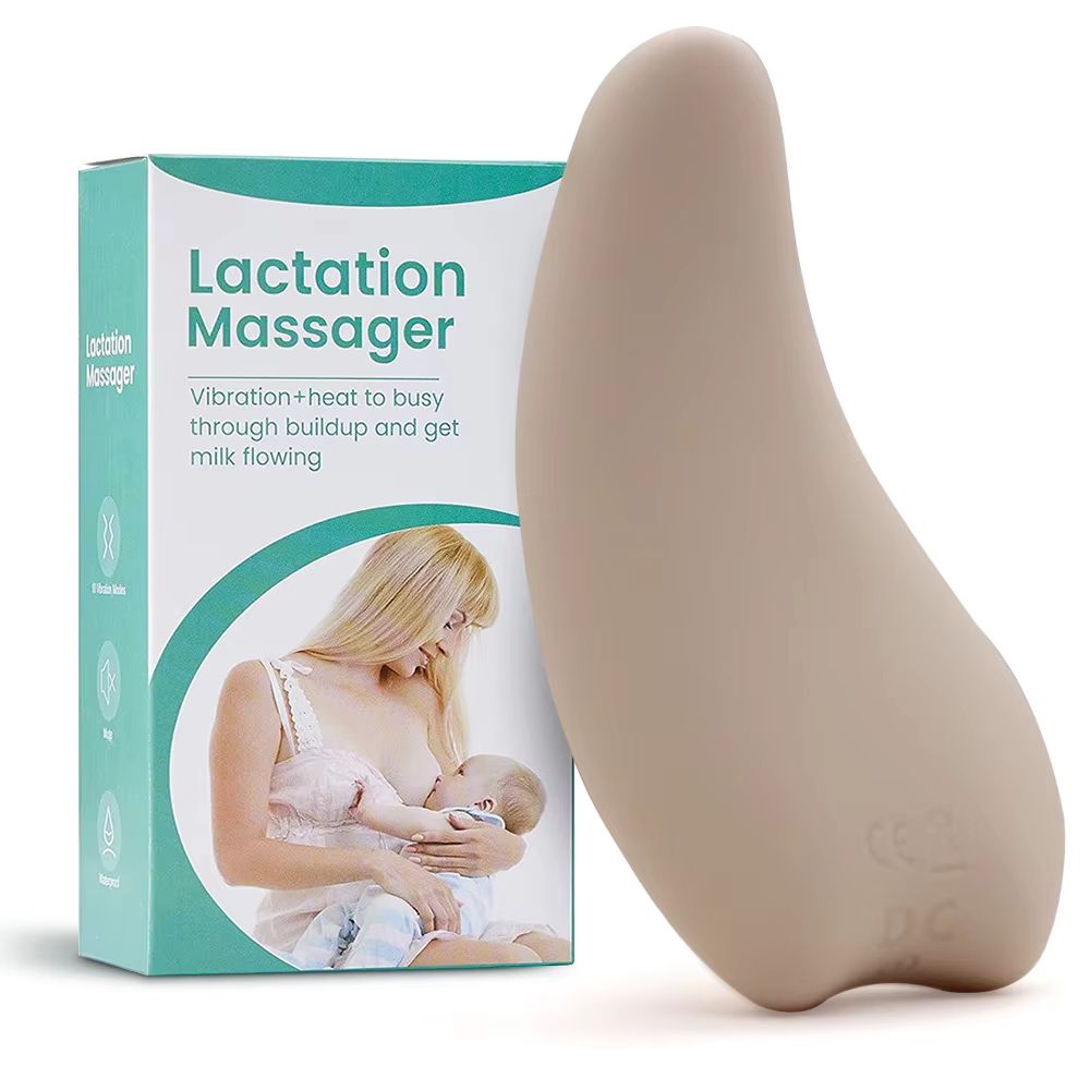Warming Lactation Massager Soft Silicone Breast Massager for Breastfeeding Heat + Vibration for Clogged Ducts Improved