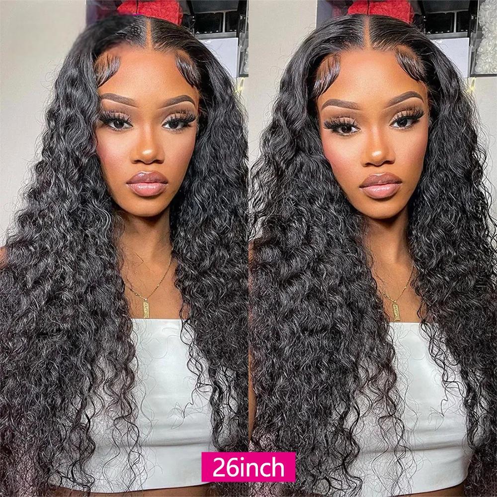 6x4 Curly Wave Glueless Wigs Human Hair Ready to Wear And Go Human Hair Wigs for Women Pre cut 6x4 Water Wave Glueless Wigs
