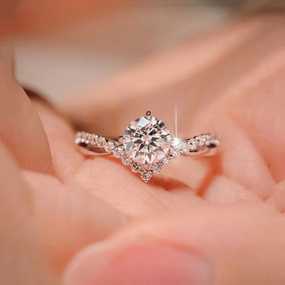 Fashion Luxury Zircon Couple Rings For Women Men Opening Adjustable Wedding Anniversary Engagement Delicate Jewelry Gifts