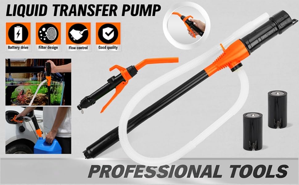 Portable Power Battery Fuel Pump, Battery Transfer Pumps Up To 2.5 Gallons,Water & Fuel Transfer Pump