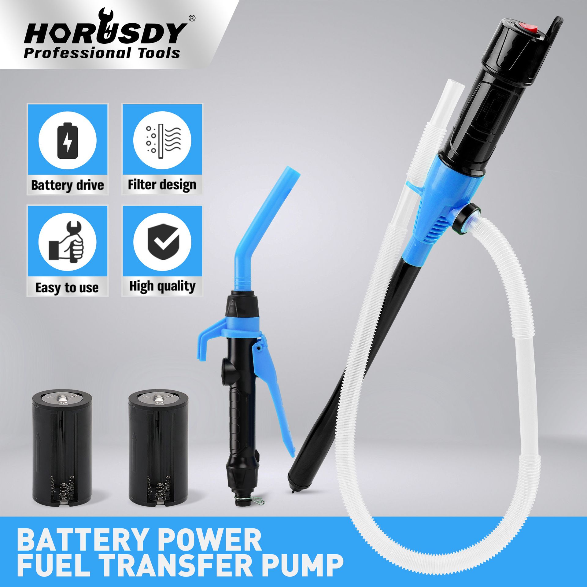 Portable Power Battery Fuel Pump, Battery Transfer Pumps Up To 2.5 Gallons,Water & Fuel Transfer Pump