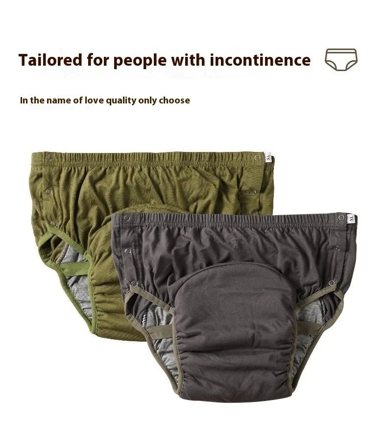 Adult Diapers Washable Cloth Diapers Brief Men Leak-proof Underwear Elderly with Diaper Insert Belt Large Urine Absorption Night