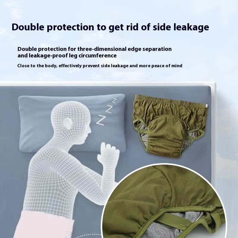 Adult Diapers Washable Cloth Diapers Brief Men Leak-proof Underwear Elderly with Diaper Insert Belt Large Urine Absorption Night