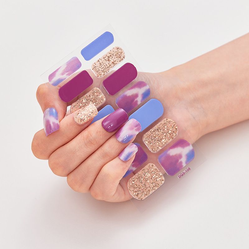 2pcs Vibrant Colors Nail Wraps Full Cover Nail Stickers for a Unique Nail Art Look Full Beauty High Quality Stickers For Nails Patterned Wholesale Supplise Nail Strips Art