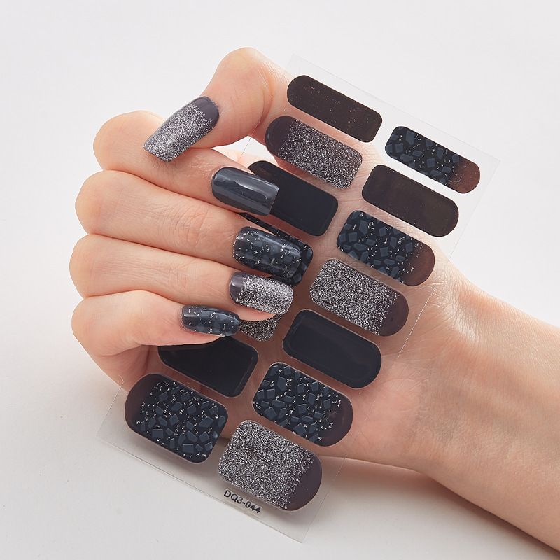 2pcs Can not be hard under UV light Nail Stickers Gradient Color Nail Stickers Simple Blooming Waterproof Nail Stickers