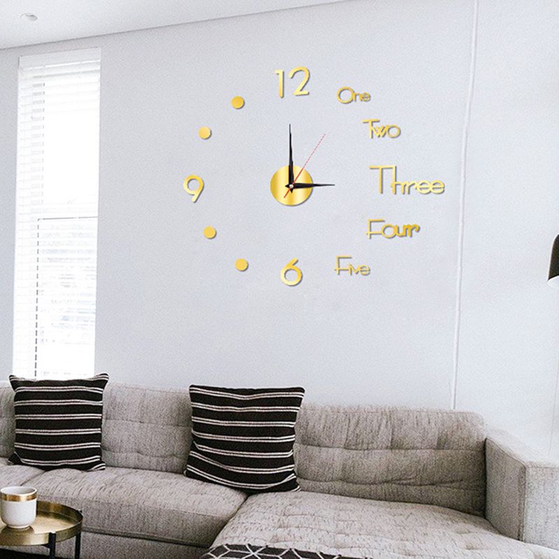 3D Wall Clock Mirror Wall Stickers Creative DIY Wall Clocks Modern Design Mute Quartz Needle Watch Home Decor 16 inch