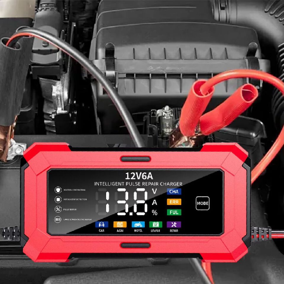 12V Car Battery Charger Fully Automatic Pulse Repair Charger Maintainer for Lifepo4 AGM Lead-Acid Lithium Battery in Stock