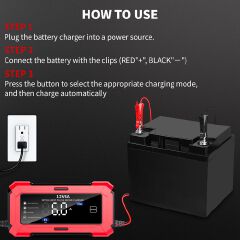 Car Battery Charger 12v Automobile Trickle Battery Charger Auto Shut/Off Automotive Maintainer for Truck Vehicle RV Maintenance