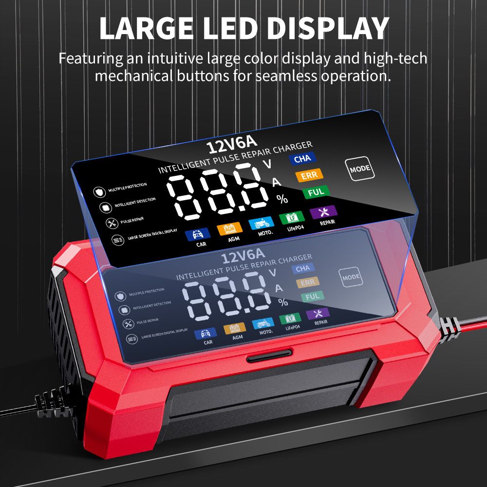 Car Battery Charger 12v Automobile Trickle Battery Charger Auto Shut/Off Automotive Maintainer for Truck Vehicle RV Maintenance