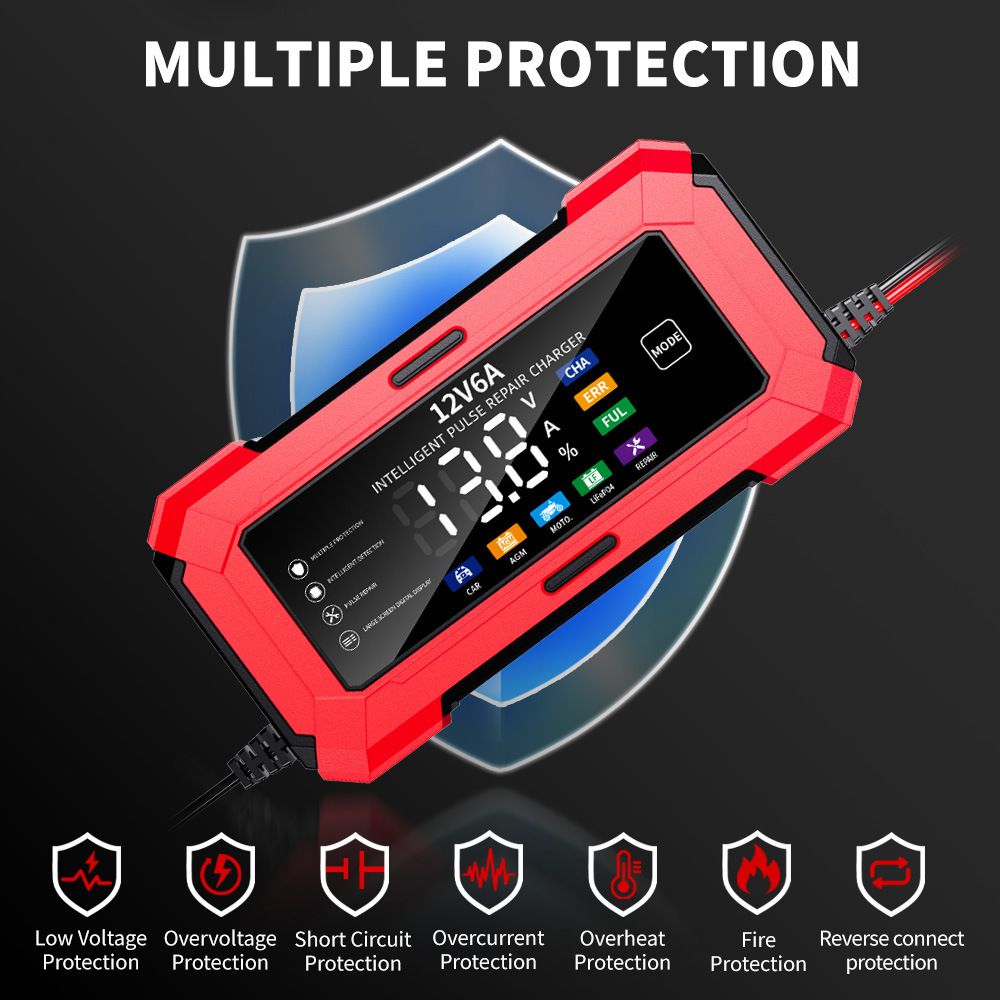 Car Battery Charger 12v Automobile Trickle Battery Charger Auto Shut/Off Automotive Maintainer for Truck Vehicle RV Maintenance