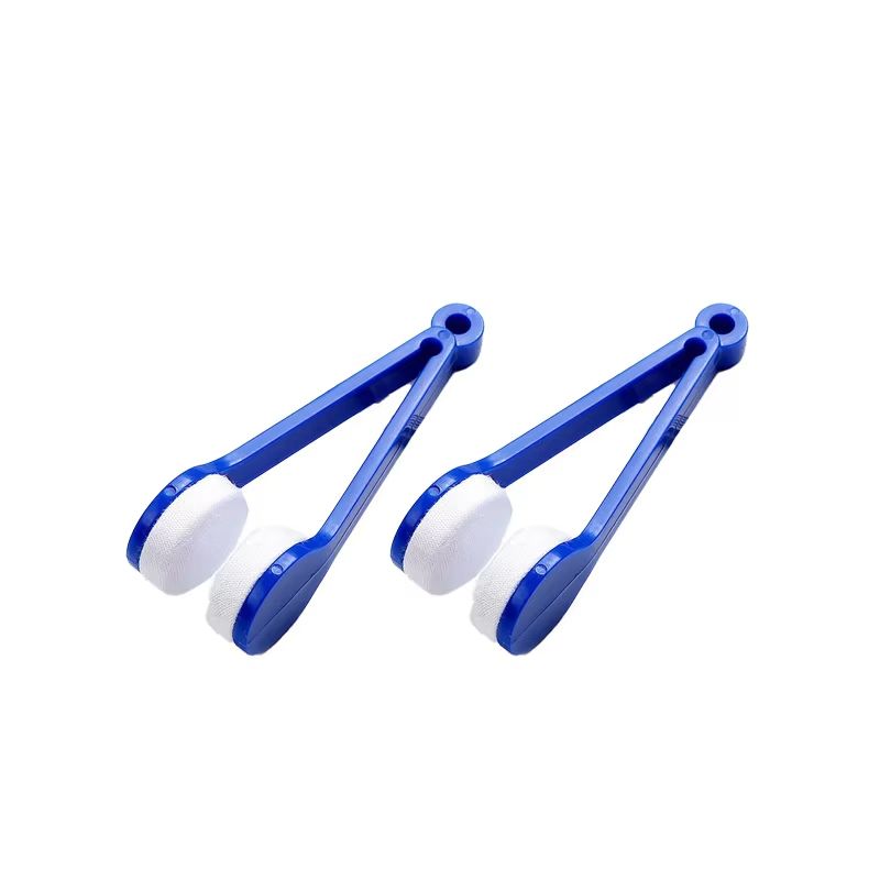 2pcs Portable Multifunctional Eyeglass Cleaning Wipe Green Microfiber Lens Brush for Sunglasses Glasses Compact Travel Scratch Free Tool