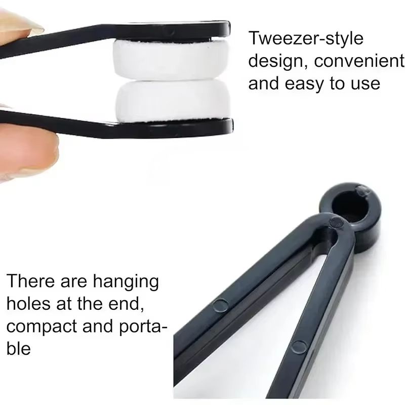 2pcs Portable Multifunctional Eyeglass Cleaning Wipe Green Microfiber Lens Brush for Sunglasses Glasses Compact Travel Scratch Free Tool