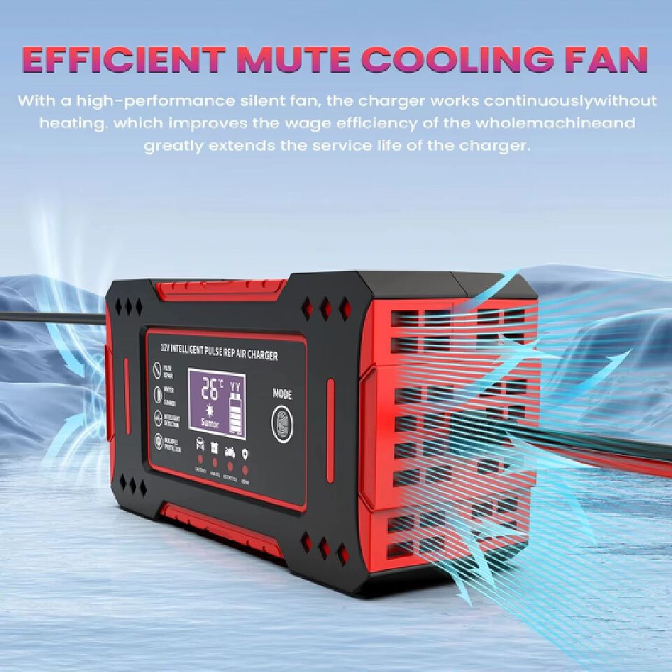 Smart Car Battery Charger 12V, Motorcycle Battery Maintainer with LCD Display for Lead-Acid Repair