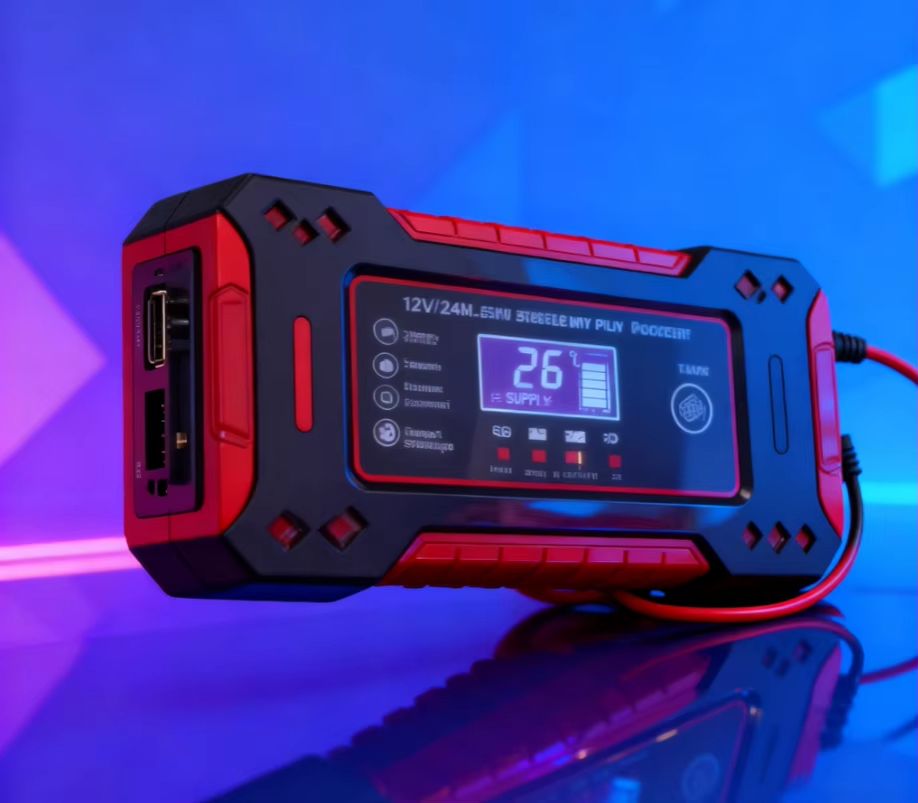 Smart Car Battery Charger 12V, Motorcycle Battery Maintainer with LCD Display for Lead-Acid Repair