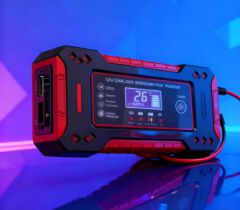 Smart Car Battery Charger 12V, Motorcycle Battery Maintainer with LCD Display for Lead-Acid Repair