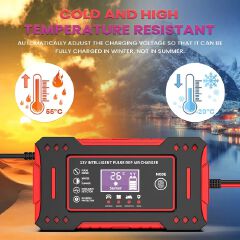Smart Car Battery Charger 12V, Motorcycle Battery Maintainer with LCD Display for Lead-Acid Repair