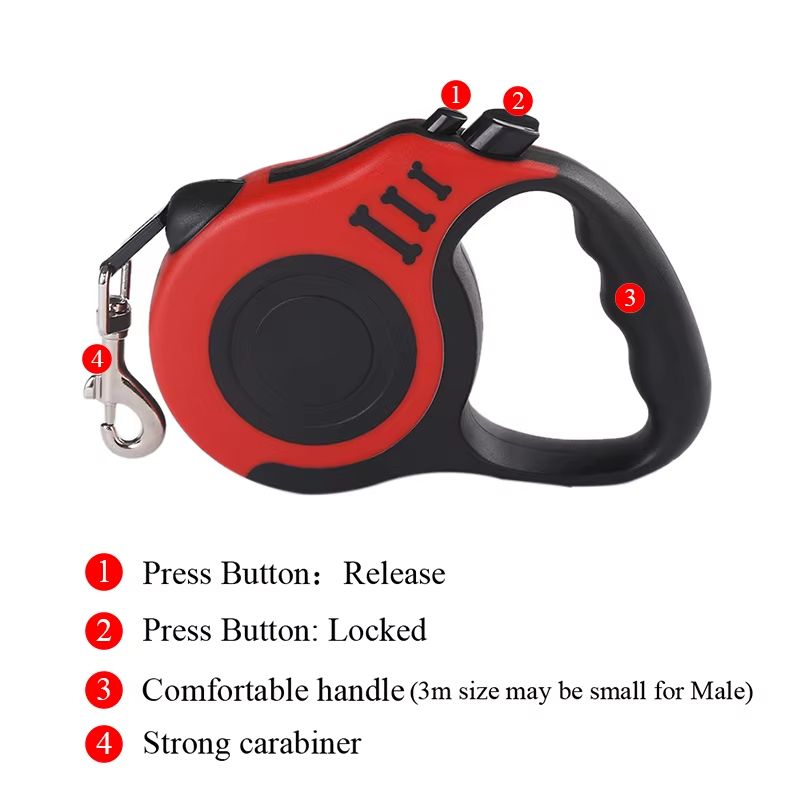 5m Dog Leash for Small Dogs Cat Automatic Retractable Durable Nylon Lead Puppy Outdoor Travel Walking Hiking Traction Rope