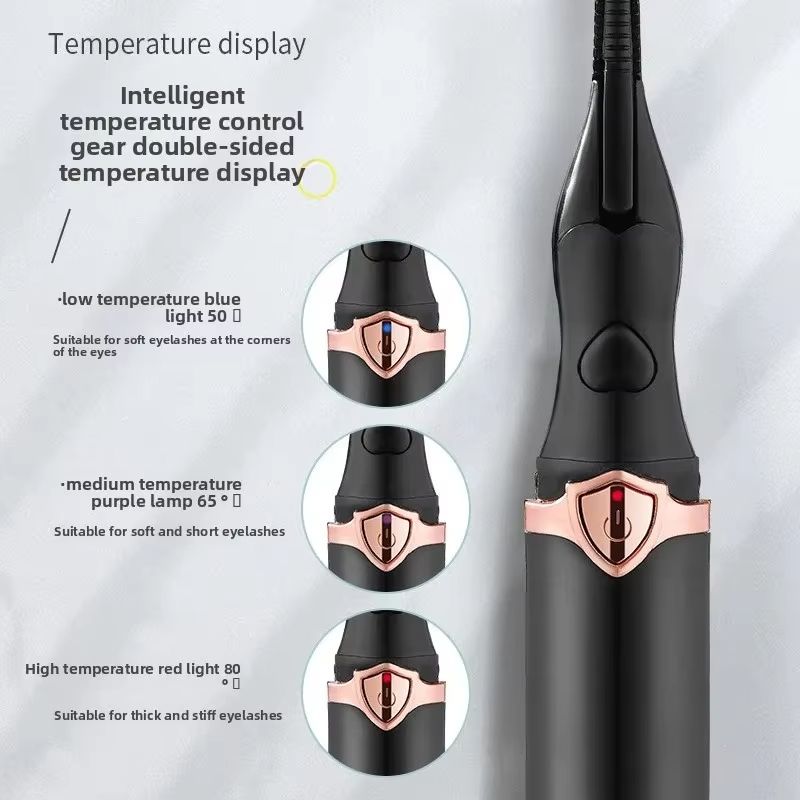 Electric Heated Eyelash Curler USB Rechargeable Long Lasting Curling Temperature Control Portable Safe Lash Lift Tool