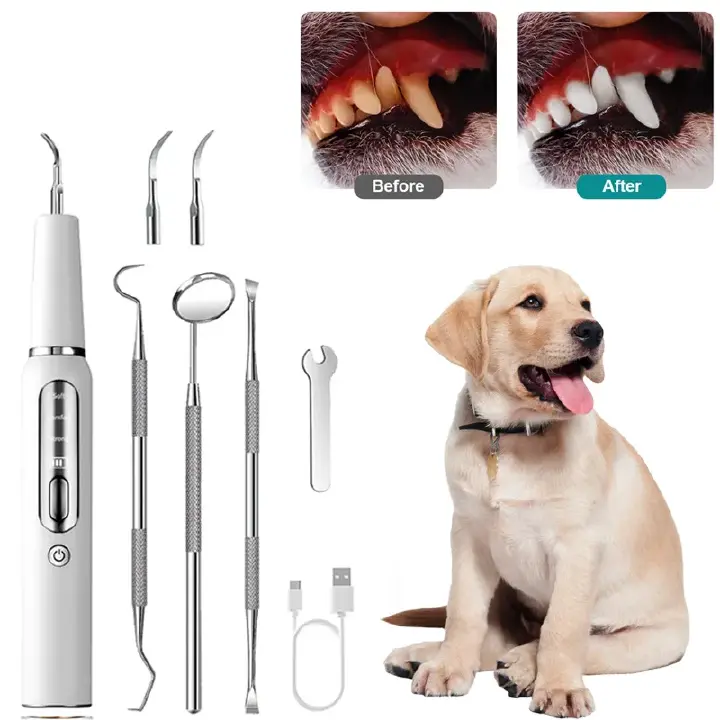 Ultrasonic Dental Cleaner for Pets Dental Calculus Remover for Dog Oral Cleaning Tools for Cats and Dogs To Remove Tooth Stains
