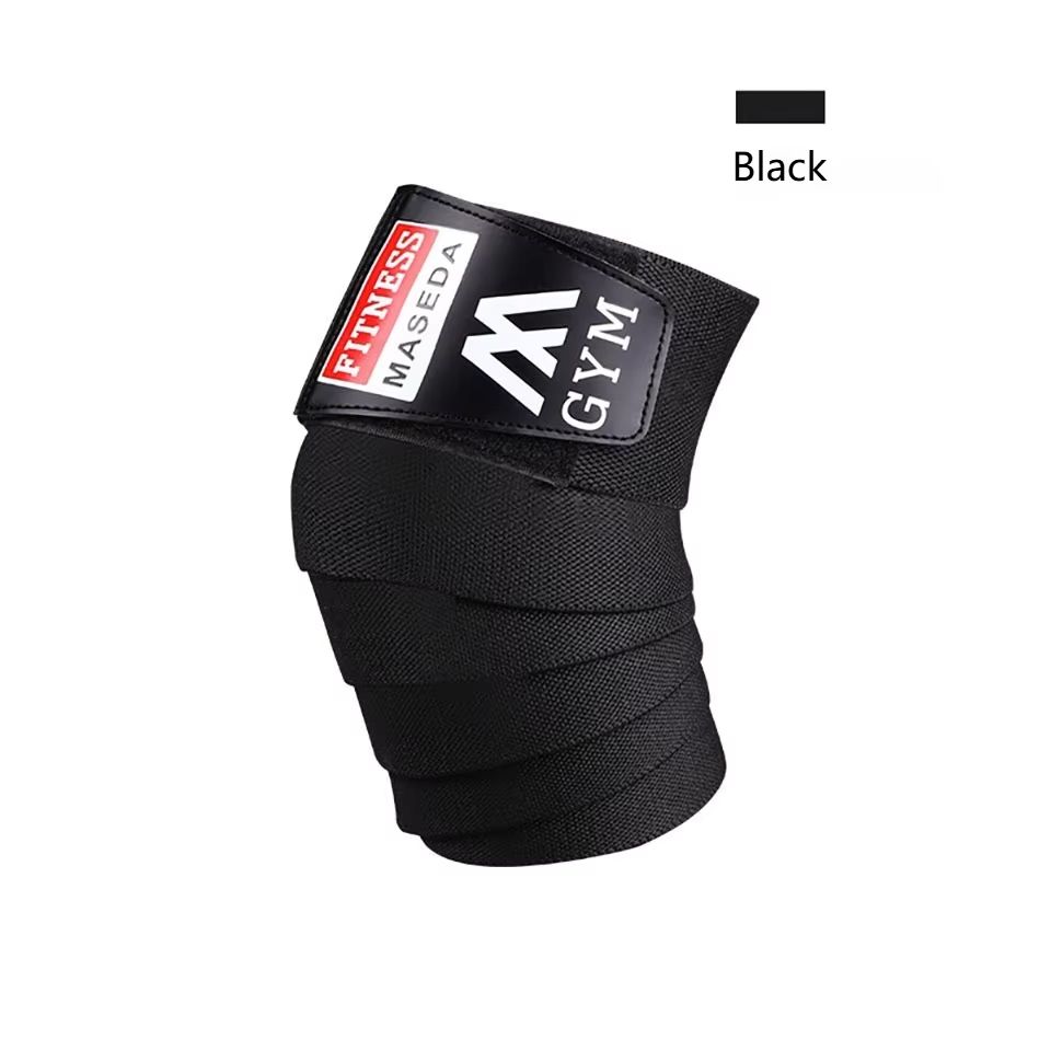 1/2Pcs Knee Brace With Bandage Nylon Elasticity Tight Loose Pressure Winding Strap Leg Guards Sports Fitness Weightlifting Squat