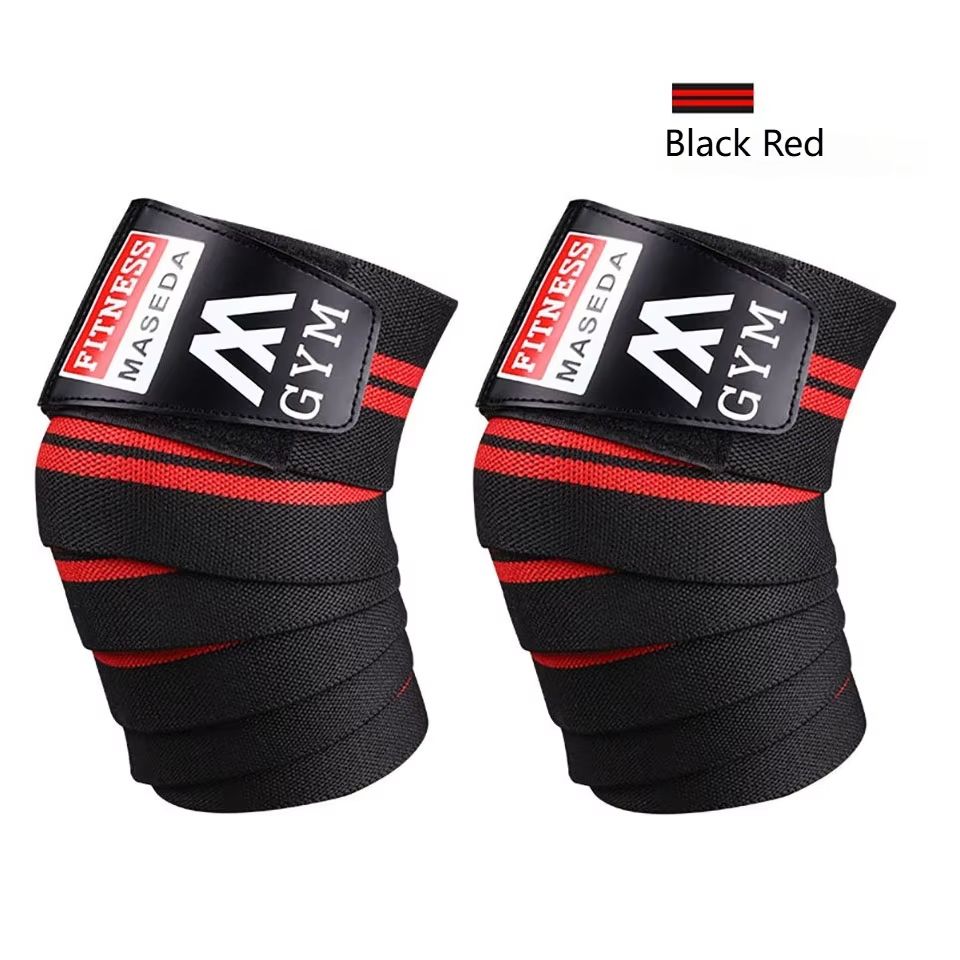 1/2Pcs Knee Brace With Bandage Nylon Elasticity Tight Loose Pressure Winding Strap Leg Guards Sports Fitness Weightlifting Squat