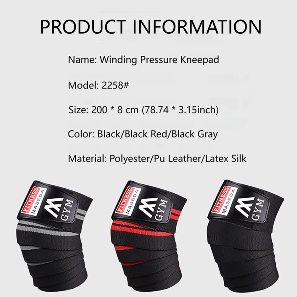 1/2Pcs Knee Brace With Bandage Nylon Elasticity Tight Loose Pressure Winding Strap Leg Guards Sports Fitness Weightlifting Squat