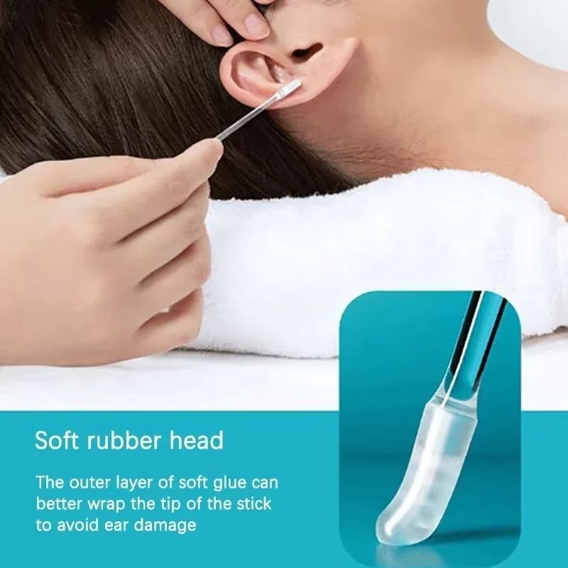 24Pcs Disposable Silicone EarWax Remover sticky ear pick For Kids Olders Adult S/L Ear Cleaner Reusable Adhesive Earpick