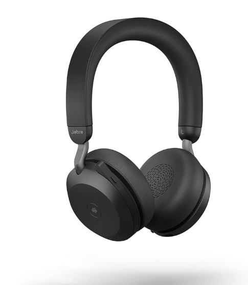 Jabra Evolve2 75 PC Wireless Headset with 8-Microphone Technology - Dual Foam Stereo Headphones with Adjustable Advanced Active Noise Cancelling, USB-C Bluetooth Adapter and UC Compatibility