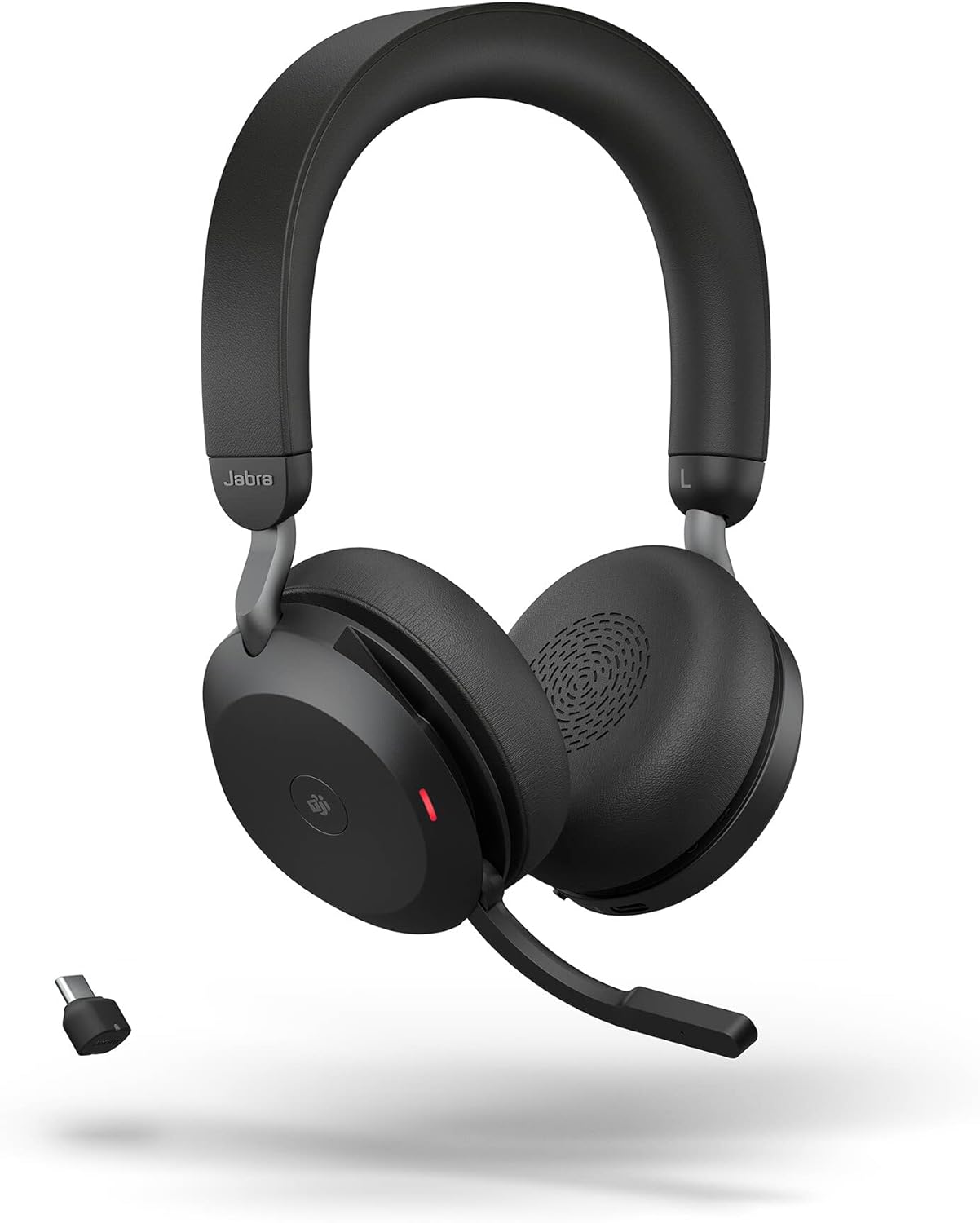 Jabra Evolve2 75 PC Wireless Headset with 8-Microphone Technology - Dual Foam Stereo Headphones with Adjustable Advanced Active Noise Cancelling, USB-C Bluetooth Adapter and UC Compatibility