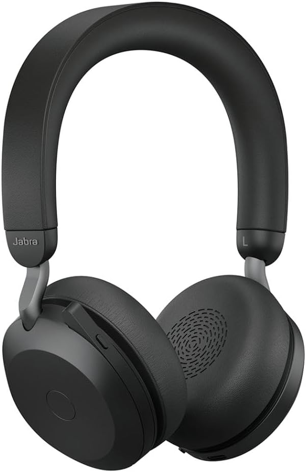 Jabra Evolve2 75 PC Wireless Headset with 8-Microphone Technology - Dual Foam Stereo Headphones with Adjustable Advanced Active Noise Cancelling, USB-C Bluetooth Adapter and UC Compatibility