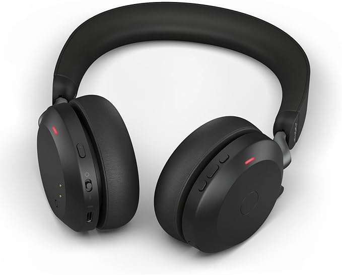 Jabra Evolve2 75 PC Wireless Headset with 8-Microphone Technology - Dual Foam Stereo Headphones with Adjustable Advanced Active Noise Cancelling, USB-C Bluetooth Adapter and UC Compatibility