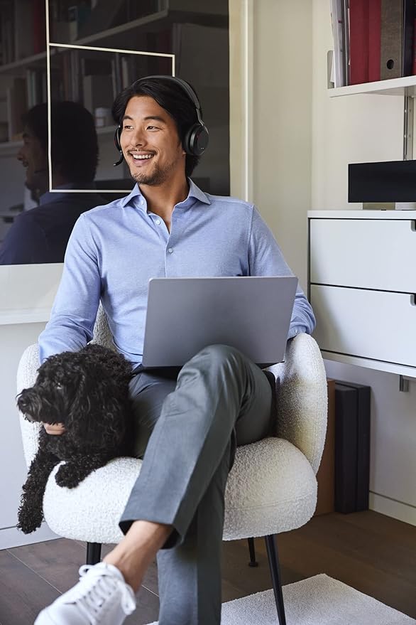 Jabra Evolve2 75 PC Wireless Headset with 8-Microphone Technology - Dual Foam Stereo Headphones with Adjustable Advanced Active Noise Cancelling, USB-C Bluetooth Adapter and UC Compatibility