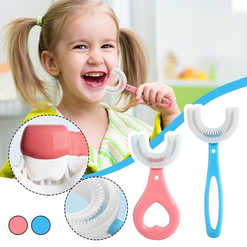 Baby Toothbrush 360 Degree U Shape Tooth Brush Kids Tooth Whiteting Soft Silicone Child Toothbrush Oral Care Cleaning Eco