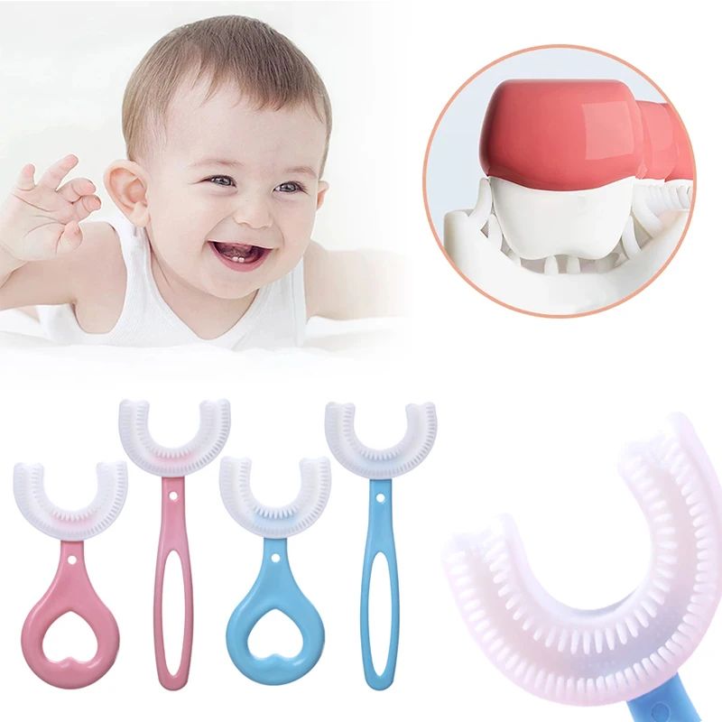 Baby Toothbrush 360 Degree U Shape Tooth Brush Kids Tooth Whiteting Soft Silicone Child Toothbrush Oral Care Cleaning Eco