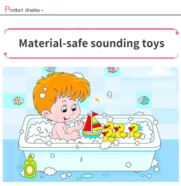 5PCS  Squeezing Call Rubber Race Squeaky Ducks Ducky Baby Bath Shower Birthday Favors Do Not Swallow Classic Toys Brinquedo