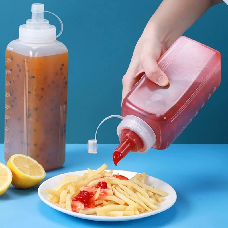 Food Grade Large Capacity 600ml Leakproof Sauce Container Squeeze Condiment Bottles Ketchup Bottles Oil Bottles Oil Dispenser Bottle Sauce Dispenser Bottle