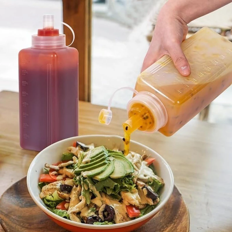 Food Grade Large Capacity 600ml Leakproof Sauce Container Squeeze Condiment Bottles Ketchup Bottles Oil Bottles Oil Dispenser Bottle Sauce Dispenser Bottle