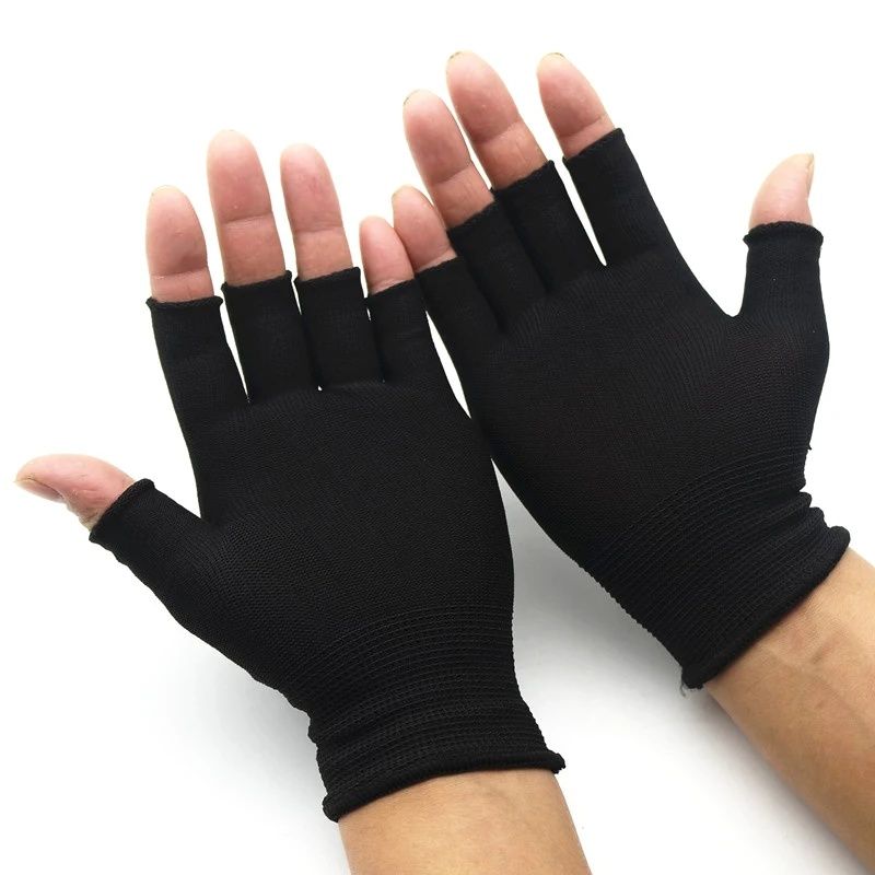3pair Summer Breathable Half-Finger Knit Gloves Touchscreen Anti-Slip for Fishing Workouts Outdoor Activities