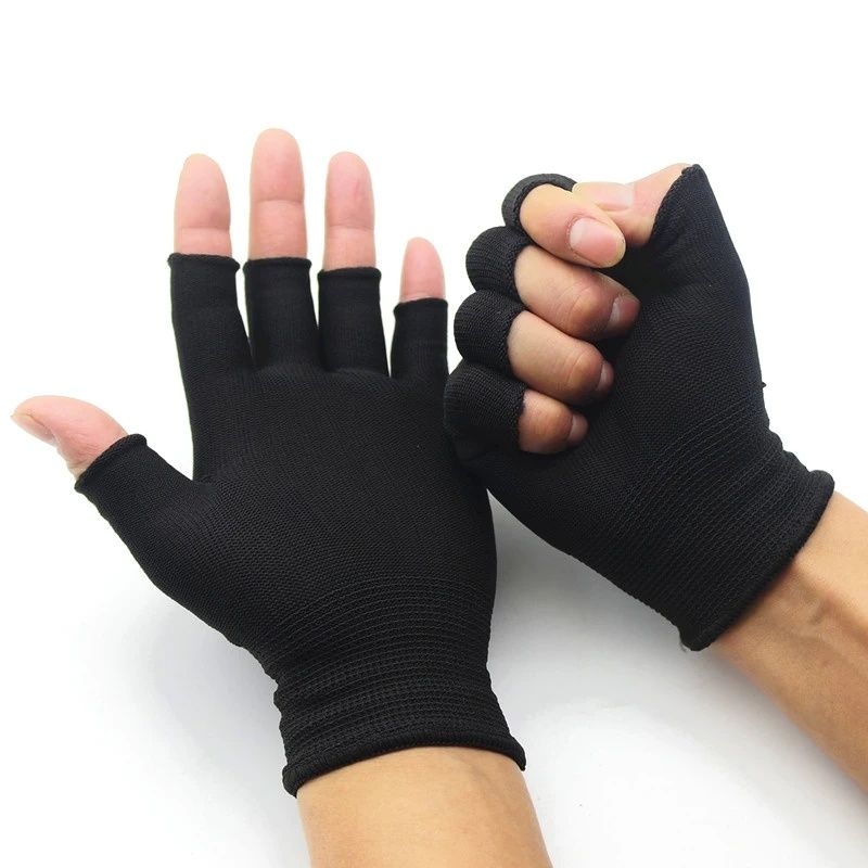 3pair Summer Breathable Half-Finger Knit Gloves Touchscreen Anti-Slip for Fishing Workouts Outdoor Activities