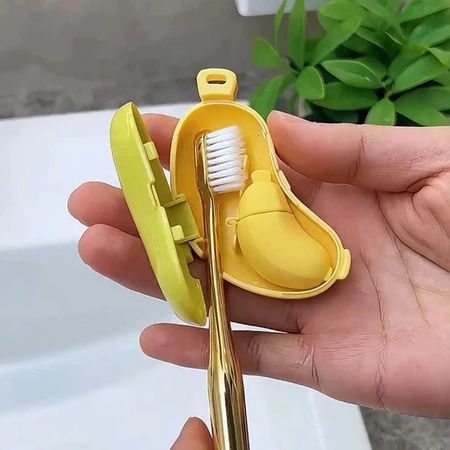 Banana Toothbrush Box Set Portable Toothbrush Head And Toothpaste Case Travel Supplies