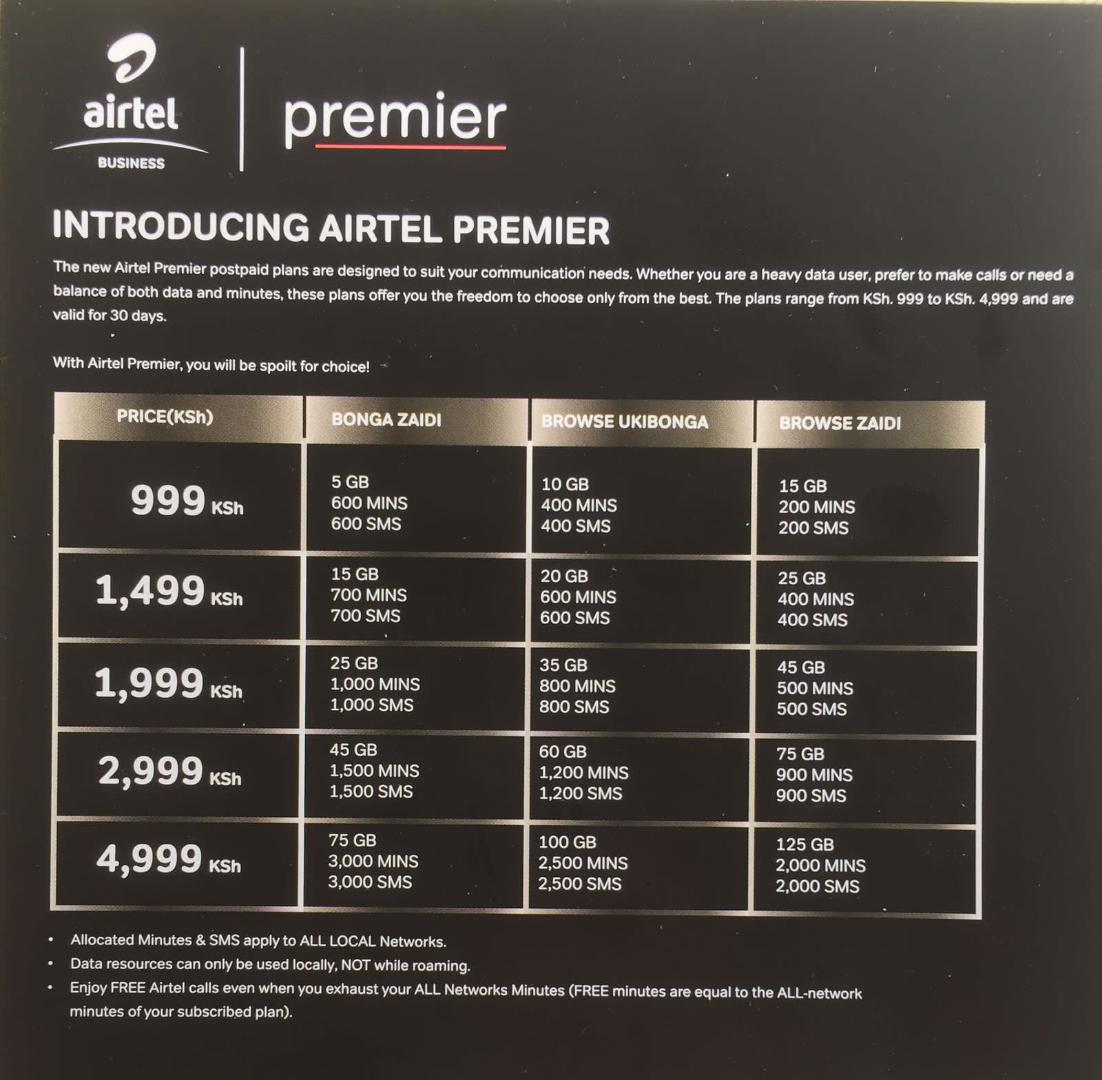 Airtel Premier Sim card: my plan chaguo langu