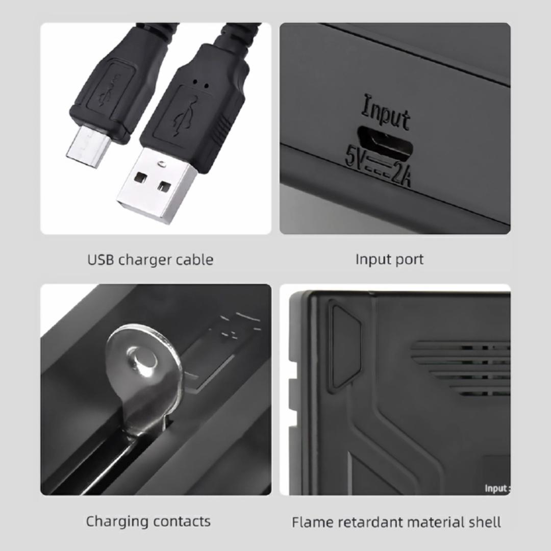 Universal 18650 Battery Charger Smart USB Chargering for Rechargeable Lithium Battery Charger Li-ion
