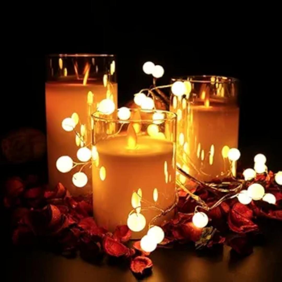Amber Flickering Flameless Candle, Realistic LED Candles with Remote Timers, Warm Light Candles for Birthday Party Wedding Festival Home Decoration, D3 x H4 5" 6" Pack of 3 Real Wax Wick 1