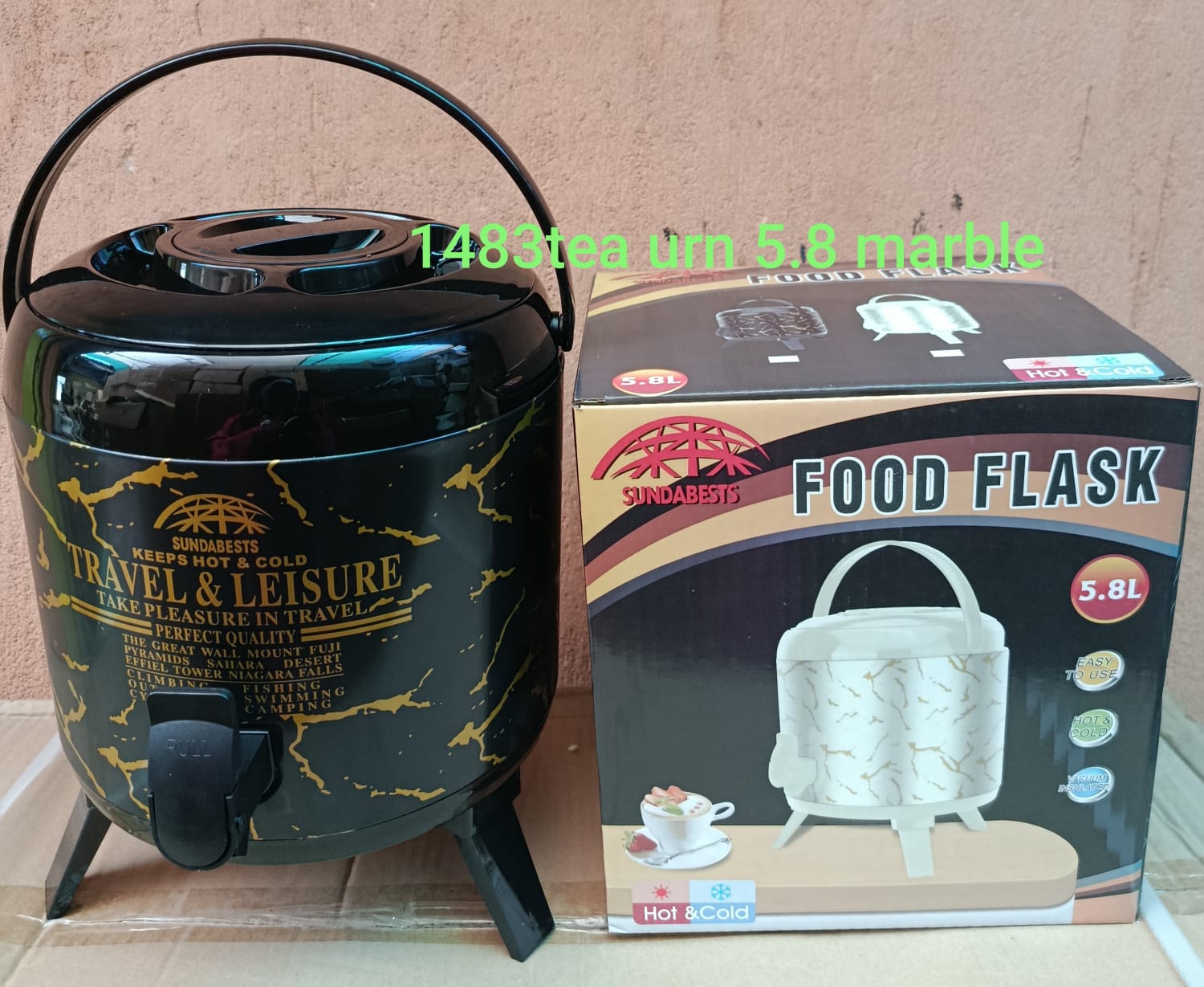 TEA URN. Tea urn 5.8 ltrs marble. Hygienic stainless steel Stainless steel construction, Concealed heating element, Keeps water or tea warm/ hot for hours.