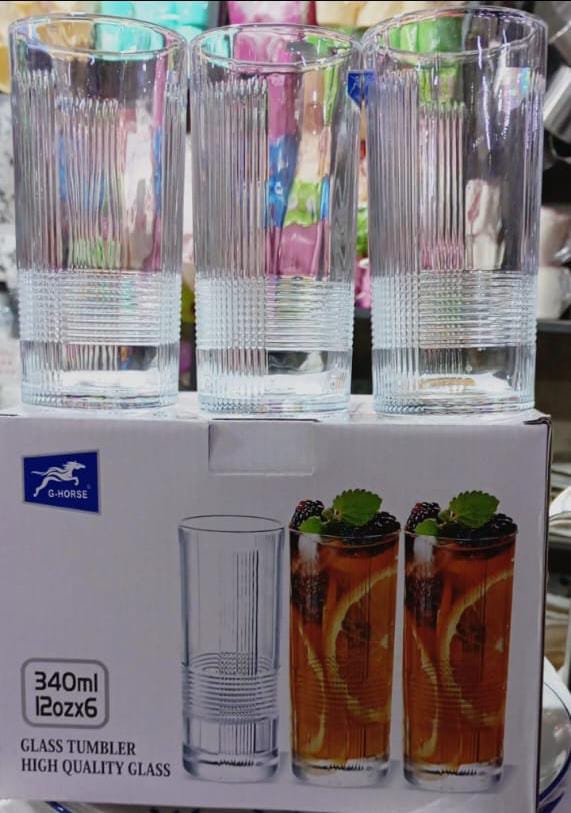 GLASSES. 6pcs water tumbler. Made of heat and condensation-resistant glass, Smooth finish and a crystal clear look. Crafted off exceptional glassware