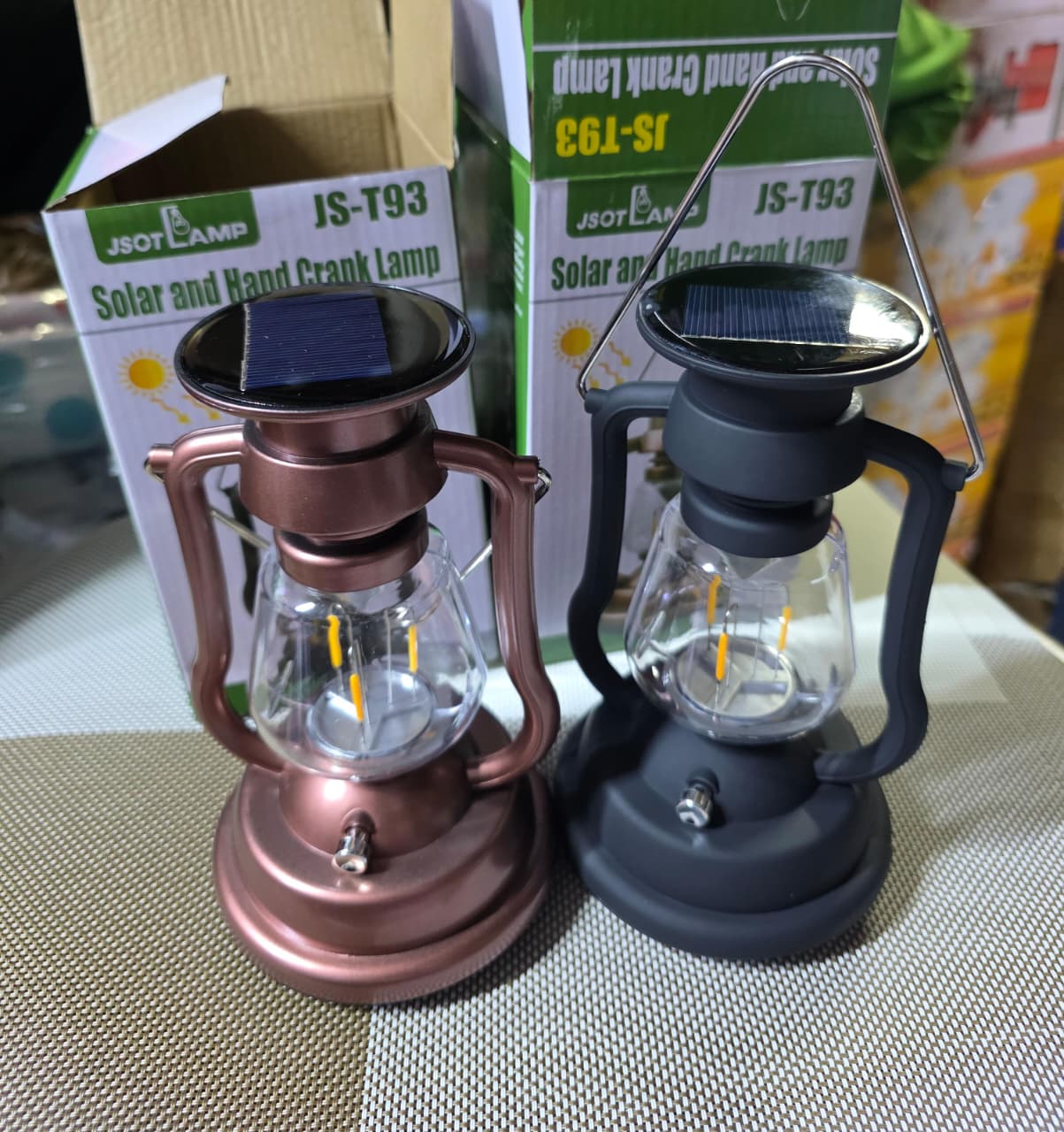 LAMP. T93 solar and hand cracked  rechargeable lamp, it can be charged indoors where there is sufficient light, such as windows, balconies, even fluorescent lamps