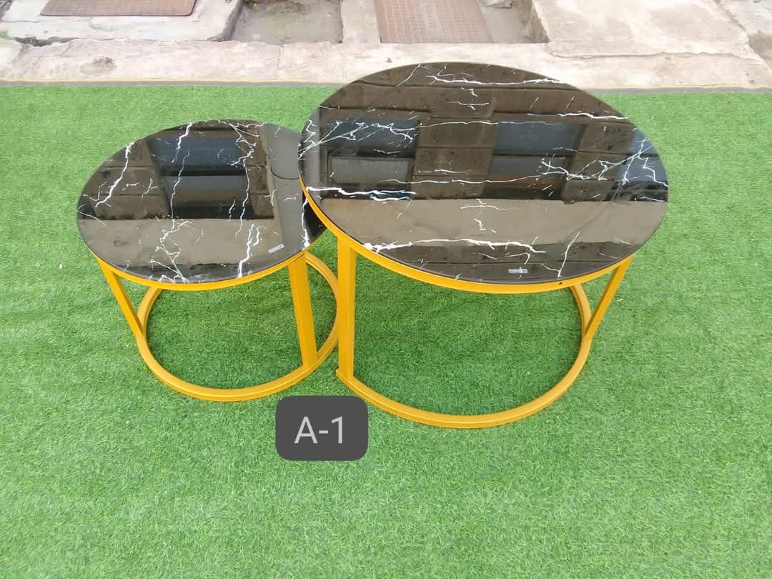 NESTING TABLE. Marble nesting coffee table (glass effect), Strong and durable, Elegance and Fashionable, Unique, Easy to assemble