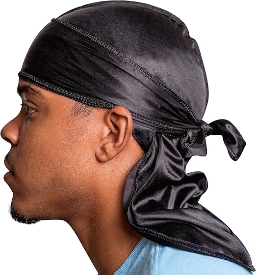 Superior Silk Durag - Smooth Silk Durag for Men & Women, Long Double Wide Straps, Outside Seam Triple Stitch Du Rag